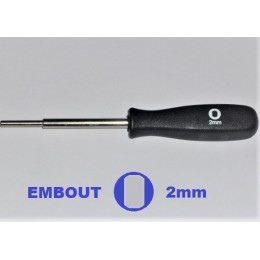 Tournevis de réglage embout double D 2mm