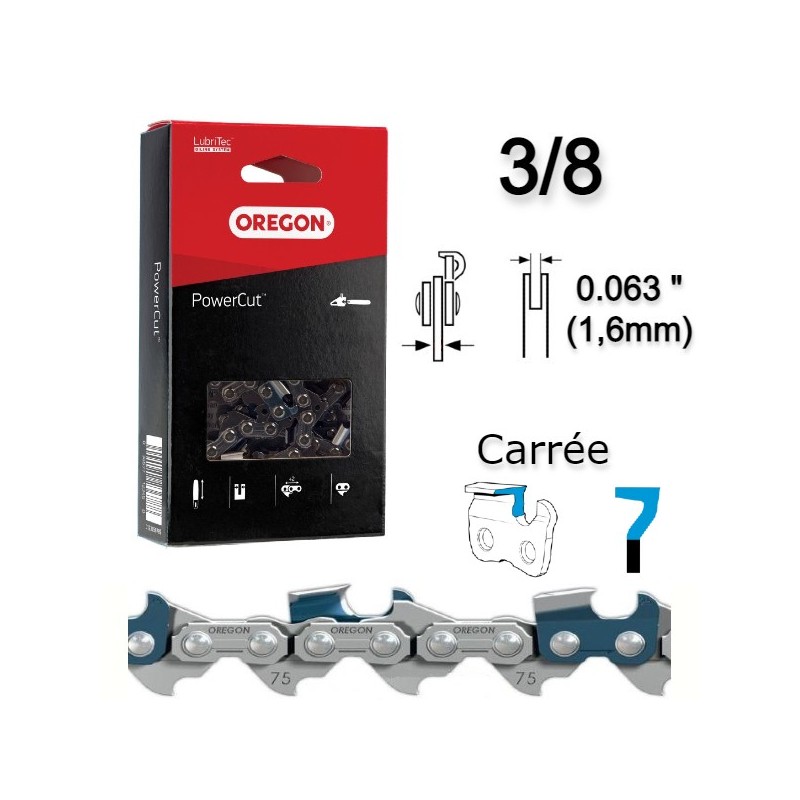 Oregon Chainsaw Chain 75LPX084 - 25" Length, 84 Drive Links, 3/8" Pitch, .063" Gauge