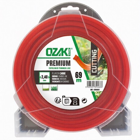 Fil carré OZAKI premium 2,4mm rouleau de 69m