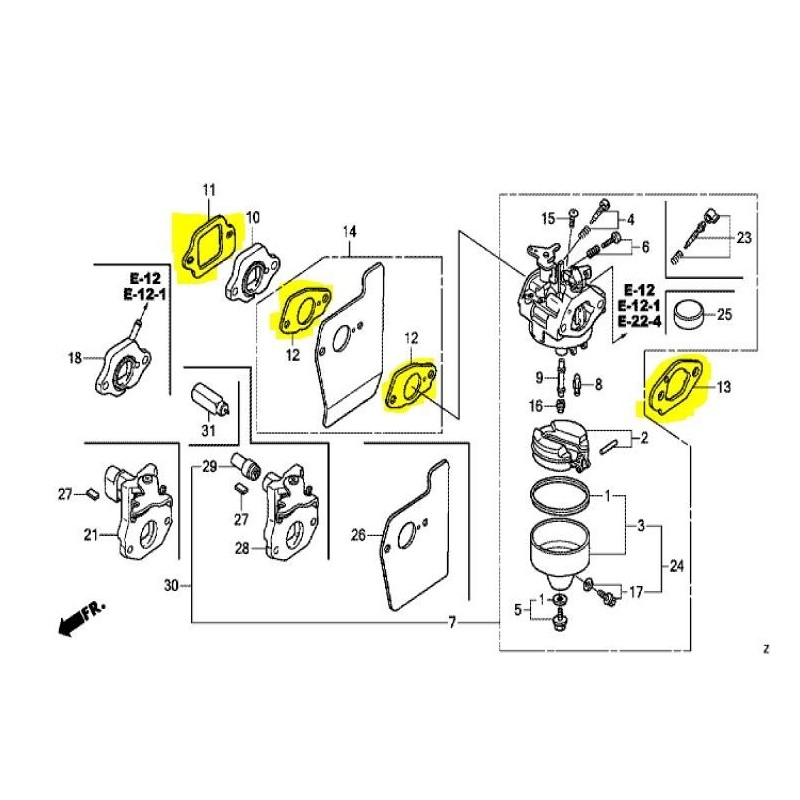 JOINTS ADMISSION POUR HONDA GCV130 GCV160 - SOSMEMBRANES SARL